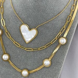 18K GOLD PLATED STAINLESS STEEL "HEART" NECKLACE, INTENSITY
87765-0
